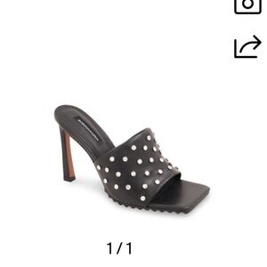 BCBGMaxAzria Black Leather Studded Heels